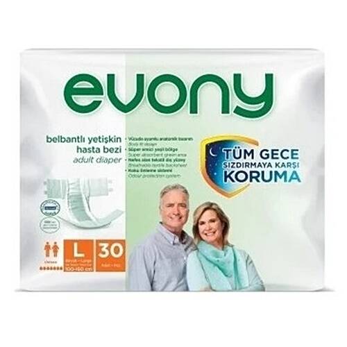 Evony 30’lu Hasta Bezi Large Bel Bantlı